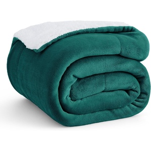 Bedsure GentleSoft Sherpa Fleece Throw Blanket for Couch, Non-Heated, Thick & Warm Cozy Comfort Blanket for Winter Fall, Soft Fuzzy Plush Throw Gifts for Women and Men, Grey, 50×60 Inches(04 – Forest Green)