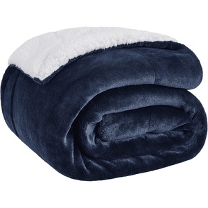 Bedsure GentleSoft Sherpa Fleece Throw Blanket for Couch, Non-Heated, Thick & Warm Cozy Comfort Blanket for Winter Fall, Soft Fuzzy Plush Throw Gifts for Women and Men, Grey, 50×60 Inches(03 – Navy)
