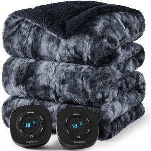 Bedsure Heated Blanket Full Size, Soft Electric Blanket with Preheat, Cream | 6 Heat/6 Timer Settings, 8H Auto Shut-Off, ETL/FCC, Flannel Sherpa, Machine Washable, Gifts for Grandma Grandpa, 72x84in(18 – Black)