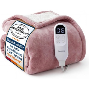 Bedsure Heated Blanket Full Size, Soft Electric Blanket with Preheat, Cream | 6 Heat/6 Timer Settings, 8H Auto Shut-Off, ETL/FCC, Flannel Sherpa, Machine Washable, Gifts for Grandma Grandpa, 72x84in(09 – Pink)