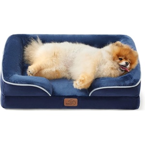 Bedsure Orthopedic XL Dog Bed Extra Large with Removable Washable Cover | 42″ Classic Comfy Xlarge Dog Couch Sofa Waterproof, Cozy Bolster Sides, Nonslip Bottom, Pet Bed for Cats,Senior Dogs, Grey(Blue Navy)
