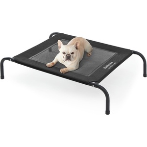 Bedsure Outdoor Elevated Cooling Dog Bed Medium Size Dog, 43in Terracotta | Portable Raised Camping Pet Cot Hammock,Breathable Teslin Mesh,Weather Resistant,For Medium Pet Up to 65 lbs,Easy to Assemble(Black)
