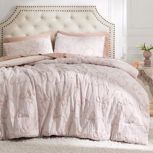 Bedsure Pink King Size Comforter Set, GentleSoft™ 3 Pieces Breathable Bow Comforter Set Women with 2 Pillow Shams, Cute King Bedding Set Pink Room Decor Aesthetic Bedroom Decor, 104×90 Inches(01 – Bow Pink)