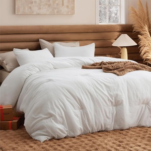 Bedsure Queen Comforter Set, Dark Gray Soft Prewashed Bedding for All Seasons, 3 Pieces GentleSoft™ Bed Set, 1 Lightweight Comforter (90″x90″) and 2 Pillowcases (20″x26″)(02 – White)