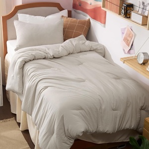 Bedsure Queen Comforter Set, Dark Gray Soft Prewashed Bedding for All Seasons, 3 Pieces GentleSoft™ Bed Set, 1 Lightweight Comforter (90″x90″) and 2 Pillowcases (20″x26″)(01 – Beige)