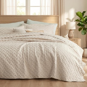 Bedsure Queen Size Quilt, Lightweight Comforter Set, Mineral Blue Bedspread | Coverlet, Basket Weave, All-Season Comfort, Skin-Friendly Soft, Breathable, Machine Washable, 90″x96″, 3 Pcs, 2 Pillow Shams(16 – Beige)