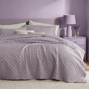 Bedsure Queen Size Quilt, Lightweight Comforter Set, Mineral Blue Bedspread | Coverlet, Basket Weave, All-Season Comfort, Skin-Friendly Soft, Breathable, Machine Washable, 90″x96″, 3 Pcs, 2 Pillow Shams(22 – Light Purple)