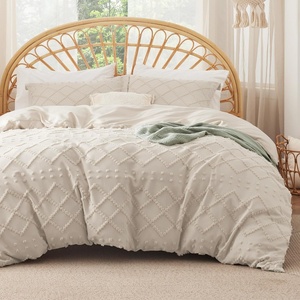 Bedsure Textured Duvet Cover King Size, Soft & Breathable Comforter Cover for All Season, 3 Pieces Wrinkle-Resistant Zipper Bedding with 8 Corner Ties, Olive Green(08 – Beige (No Comforter))