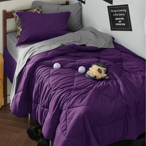 Bedsure Twin XL Comforter – 5 Pieces Reversible Blush Pink Bed in a Bag, Twin XL Bedding Comforter Set College Dorm Essentials with 1 Flat Sheet, 1 Fitted Sheet, 1 Pillowcase and 1 Pillow Sham(17 Purple/Silver Grey)