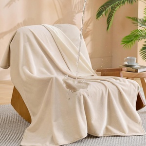 Bedsure Waterproof Blanket for Bed Soft Flannel Fleece, Twin 60″x80″ | Dog Blankets for Large Senior Dogs，Couch Cover Throw for Pet Leakproof, Furniture Protector for Travel Camping,Eggplant(Cream)