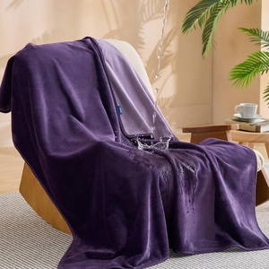 Bedsure Waterproof Blanket for Bed Soft Flannel Fleece, Twin 60″x80″ | Dog Blankets for Large Senior Dogs，Couch Cover Throw for Pet Leakproof, Furniture Protector for Travel Camping,Eggplant(Eggplant)