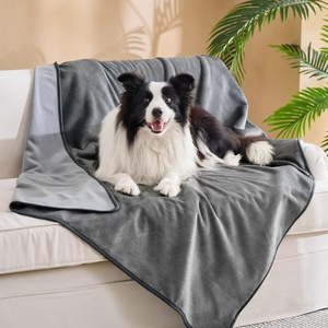 Bedsure Waterproof Blanket for Bed Soft Flannel Fleece, Twin 60″x80″ | Dog Blankets for Large Senior Dogs，Couch Cover Throw for Pet Leakproof, Furniture Protector for Travel Camping,Eggplant(Grey)