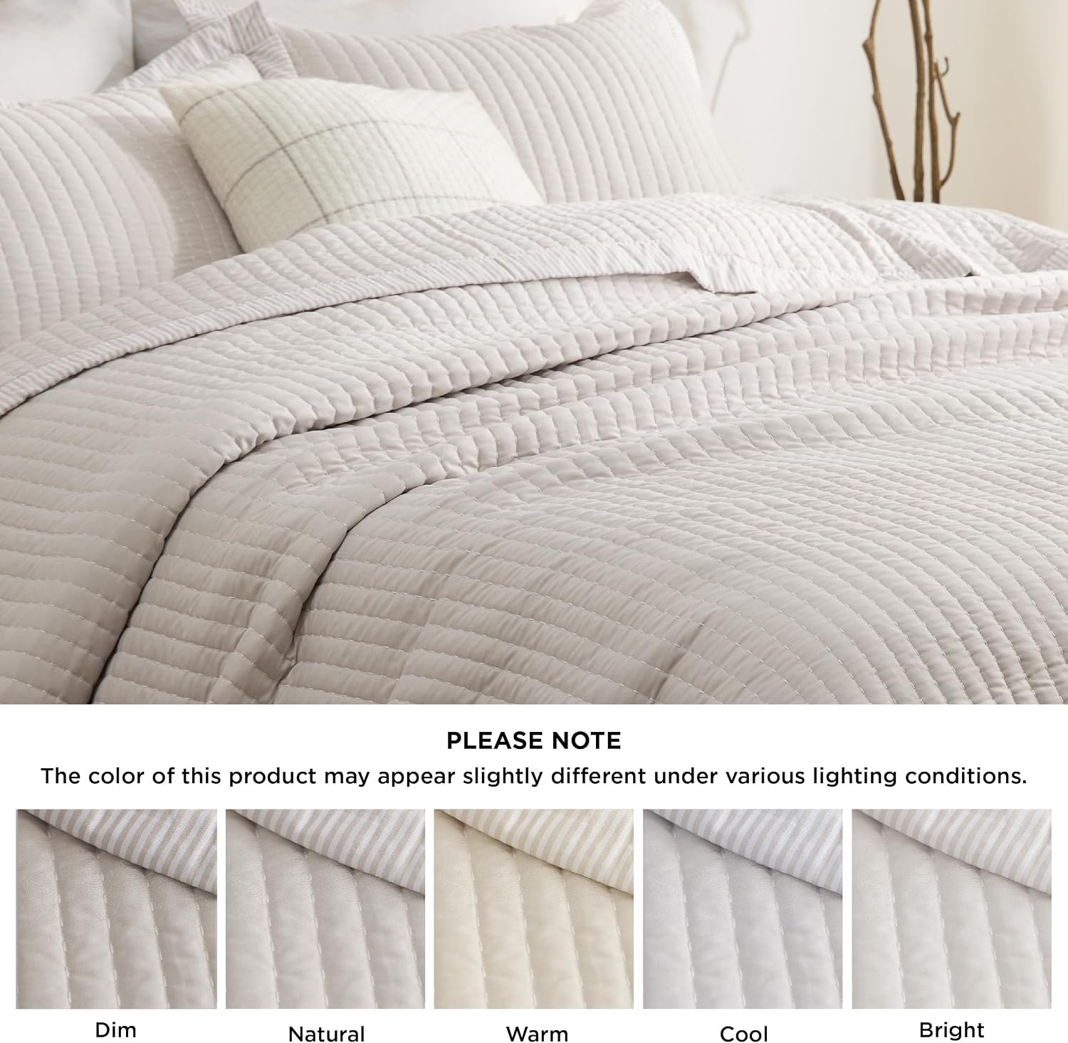 image:imageBedsure Bedspreads Queen Size Lightweight Striped Comforter Navy Breathable Ultra Soft Bedspread AllSeason Comfort Summer Coverlet Hot Sleepers Friendly OEKOTEX 3Piece Set 90x96in07 Linen Contrast Border