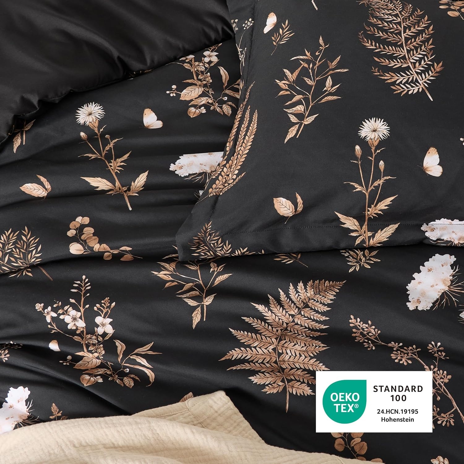 image:imageBedsure Comforter Set Queen Size Cute Floral Bedding Comforter Set 3 Pieces 1 Soft Reversible Olive Green Woodland Floral Flowers Comforter and 2 Pillow ShamsTree