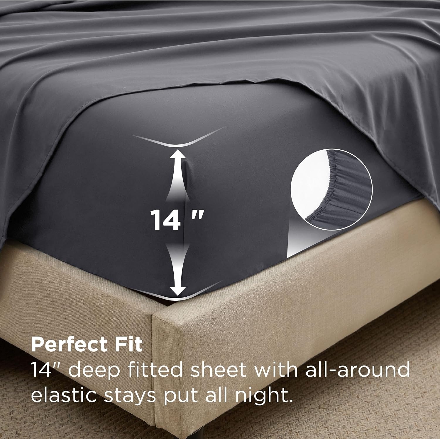 image:imageBedsure Premium Series 5 Piece Black Twin Comforter Set Goose Down Alternative All Season Medium Warmth Soft Hotel Luxury Bed in a Bag Safe for Sensitive Skin Includes Sheets Pillowcase amp Sham05 Dark Grey