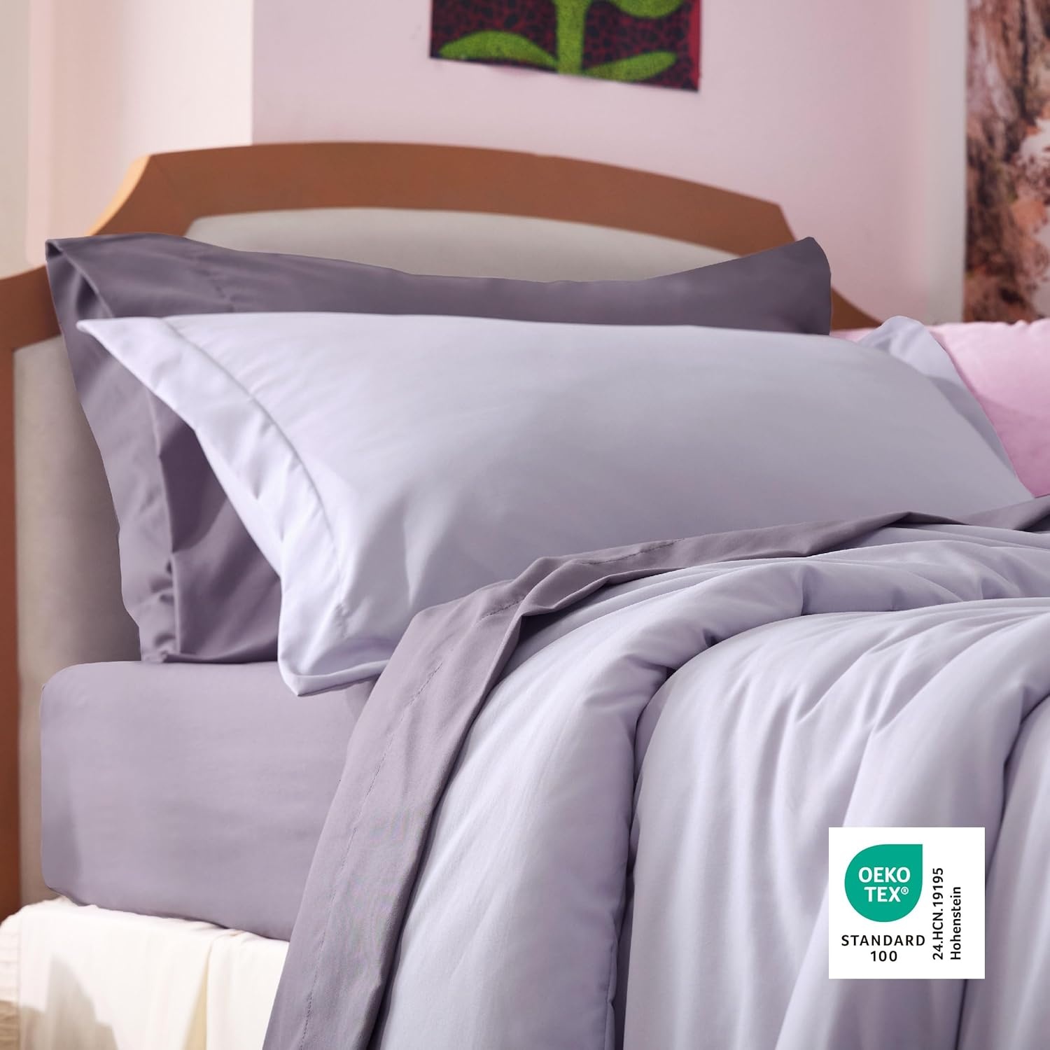 image:imageBedsure Queen Bed in a Bag Sage Green Comforter Set DualTone 7 Pieces Bedding Set All Seasons Contrasting Design Reversible Soft Modern with Sheets Breathable Bed Set 909009 LavenderGrayish Purple