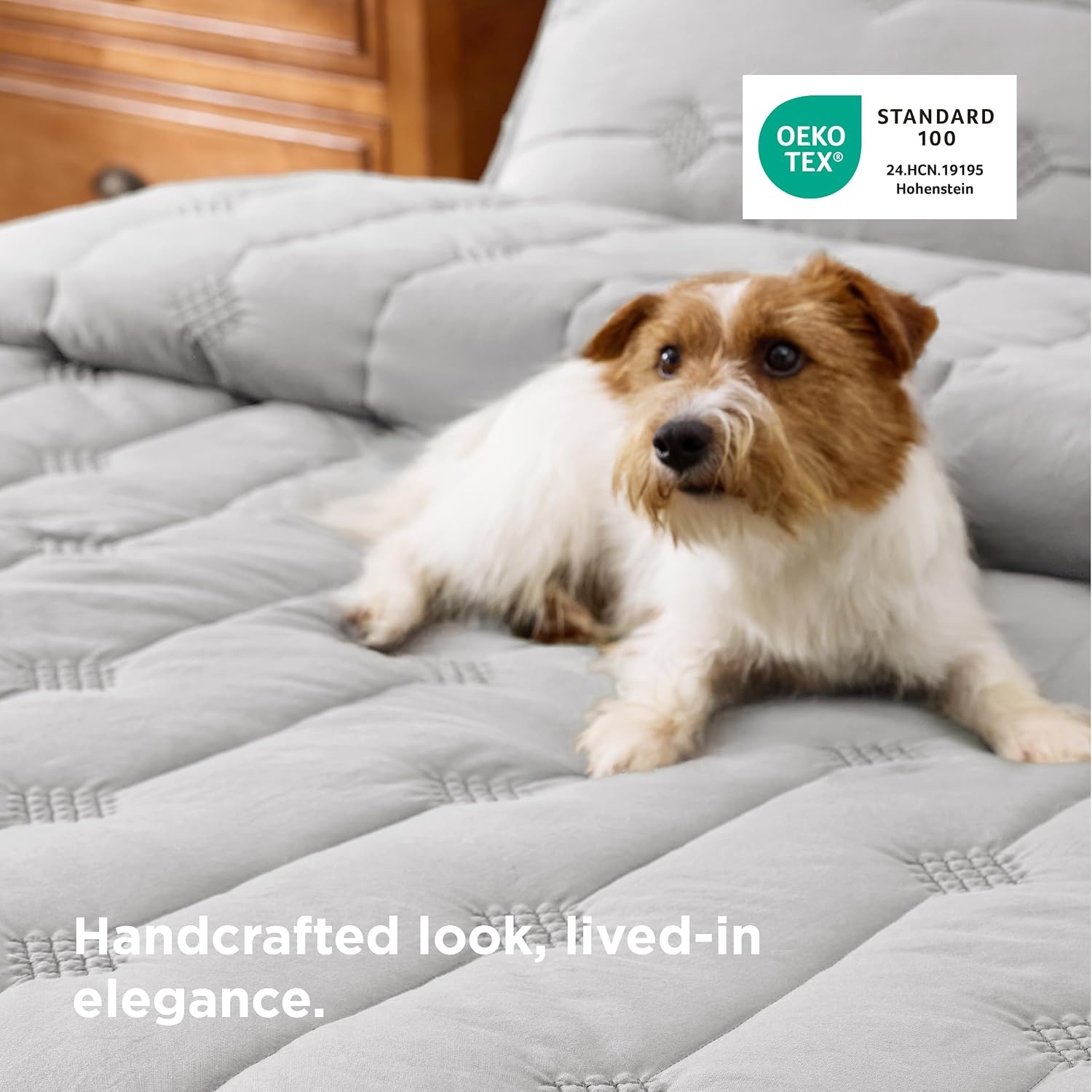 image:imageBedsure Queen Quilt Prewashed Extra Soft CottonLike Polyester Quilts Queen Size Lightweight Comforter Includes 1 Quilt 90x96 Inches with 2 Shams Machine Washable Dark Green02 Light Grey