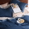 Bedsure Bedspreads Queen Size, Lightweight Striped Comforter, Navy | Breathable, Ultra Soft Bedspread, All-Season Comfort, Summer Coverlet, Hot Sleepers Friendly, OEKO-TEX, 3-Piece Set, 90x96in(08 – Navy (Contrast Border))