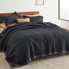 Bedsure Bedspreads Queen Size, Lightweight Striped Comforter, Navy | Breathable, Ultra Soft Bedspread, All-Season Comfort, Summer Coverlet, Hot Sleepers Friendly, OEKO-TEX, 3-Piece Set, 90x96in(11 – Black (Contrast Border))