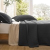Bedsure Bedspreads Queen Size, Lightweight Striped Comforter, Navy | Breathable, Ultra Soft Bedspread, All-Season Comfort, Summer Coverlet, Hot Sleepers Friendly, OEKO-TEX, 3-Piece Set, 90x96in(03 – Black (Solid Border))