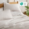 Bedsure Bedspreads Queen Size, Lightweight Striped Comforter, Navy | Breathable, Ultra Soft Bedspread, All-Season Comfort, Summer Coverlet, Hot Sleepers Friendly, OEKO-TEX, 3-Piece Set, 90x96in(07 – Linen (Contrast Border))