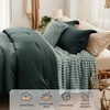 Bedsure Comforter Queen Size 5 Pieces – Queen Size Comforter Set with Checkered Throw Blanket and Decorative Pillow, Lightweiget Bedding, All Season Bedding Sets, Light Camel(03 – Emerald Green)