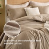 Bedsure Comforter Queen Size 5 Pieces – Queen Size Comforter Set with Checkered Throw Blanket and Decorative Pillow, Lightweiget Bedding, All Season Bedding Sets, Light Camel(02 – Khaki Striped)