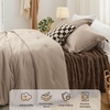 Bedsure Comforter Queen Size 5 Pieces – Queen Size Comforter Set with Checkered Throw Blanket and Decorative Pillow, Lightweiget Bedding, All Season Bedding Sets, Light Camel(04 – Light Camel)