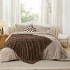 Bedsure Comforter Queen Size 5 Pieces – Queen Size Comforter Set with Checkered Throw Blanket and Decorative Pillow, Lightweiget Bedding, All Season Bedding Sets, Light Camel(04 – Light Camel)