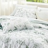 Bedsure Comforter Set Queen Size – Cute Floral Bedding Comforter Set, 3 Pieces, 1 Soft Reversible Olive Green Woodland Floral Flowers Comforter and 2 Pillow Shams(Leaf)