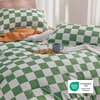 Bedsure Comforter Set Queen Size – Cute Floral Bedding Comforter Set, 3 Pieces, 1 Soft Reversible Olive Green Woodland Floral Flowers Comforter and 2 Pillow Shams(Checkered)