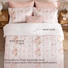 Bedsure Comforter Set Queen Size – Cute Floral Bedding Comforter Set, 3 Pieces, 1 Soft Reversible Olive Green Woodland Floral Flowers Comforter and 2 Pillow Shams(Bow)