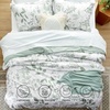 Bedsure Comforter Set Queen Size – Cute Floral Bedding Comforter Set, 3 Pieces, 1 Soft Reversible Olive Green Woodland Floral Flowers Comforter and 2 Pillow Shams(Leaf)