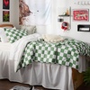 Bedsure Comforter Set Queen Size – Cute Floral Bedding Comforter Set, 3 Pieces, 1 Soft Reversible Olive Green Woodland Floral Flowers Comforter and 2 Pillow Shams(Checkered)