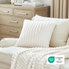 Bedsure Fleece Striped Decorative Throw Pillow Covers, Linen, 18×18 | Set of 2, Double-Side, Fluffy Soft, Home Decor for Couch Sofa Living Room Bedroom(01-off White)