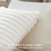 Bedsure Fleece Striped Decorative Throw Pillow Covers, Linen, 18×18 | Set of 2, Double-Side, Fluffy Soft, Home Decor for Couch Sofa Living Room Bedroom(01-off White)