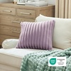 Bedsure Fleece Striped Decorative Throw Pillow Covers, Linen, 18×18 | Set of 2, Double-Side, Fluffy Soft, Home Decor for Couch Sofa Living Room Bedroom(05-light Purple)