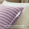 Bedsure Fleece Striped Decorative Throw Pillow Covers, Linen, 18×18 | Set of 2, Double-Side, Fluffy Soft, Home Decor for Couch Sofa Living Room Bedroom(05-light Purple)