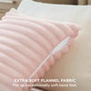 Bedsure Fleece Striped Decorative Throw Pillow Covers, Linen, 18×18 | Set of 2, Double-Side, Fluffy Soft, Home Decor for Couch Sofa Living Room Bedroom(07-crystal Pink)