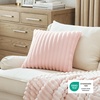 Bedsure Fleece Striped Decorative Throw Pillow Covers, Linen, 18×18 | Set of 2, Double-Side, Fluffy Soft, Home Decor for Couch Sofa Living Room Bedroom(07-crystal Pink)