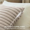 Bedsure Fleece Striped Decorative Throw Pillow Covers, Linen, 18×18 | Set of 2, Double-Side, Fluffy Soft, Home Decor for Couch Sofa Living Room Bedroom(08-linen)
