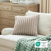 Bedsure Fleece Striped Decorative Throw Pillow Covers, Linen, 18×18 | Set of 2, Double-Side, Fluffy Soft, Home Decor for Couch Sofa Living Room Bedroom(08-linen)