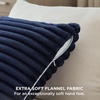 Bedsure Fleece Striped Decorative Throw Pillow Covers, Linen, 18×18 | Set of 2, Double-Side, Fluffy Soft, Home Decor for Couch Sofa Living Room Bedroom(10-blue)