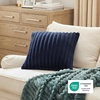 Bedsure Fleece Striped Decorative Throw Pillow Covers, Linen, 18×18 | Set of 2, Double-Side, Fluffy Soft, Home Decor for Couch Sofa Living Room Bedroom(10-blue)