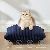 Bedsure Fleece Striped Decorative Throw Pillow Covers, Linen, 18×18 | Set of 2, Double-Side, Fluffy Soft, Home Decor for Couch Sofa Living Room Bedroom(10-blue)