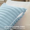 Bedsure Fleece Striped Decorative Throw Pillow Covers, Linen, 18×18 | Set of 2, Double-Side, Fluffy Soft, Home Decor for Couch Sofa Living Room Bedroom(12-light Blue)