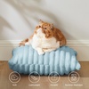 Bedsure Fleece Striped Decorative Throw Pillow Covers, Linen, 18×18 | Set of 2, Double-Side, Fluffy Soft, Home Decor for Couch Sofa Living Room Bedroom(12-light Blue)