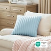 Bedsure Fleece Striped Decorative Throw Pillow Covers, Linen, 18×18 | Set of 2, Double-Side, Fluffy Soft, Home Decor for Couch Sofa Living Room Bedroom(12-light Blue)