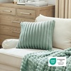 Bedsure Fleece Striped Decorative Throw Pillow Covers, Linen, 18×18 | Set of 2, Double-Side, Fluffy Soft, Home Decor for Couch Sofa Living Room Bedroom(14-green)