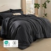 Bedsure King Size Comforter Set Beige – Bed in a Bag King 7 Pieces, Cationic Dyed Bed Set Gift for Family, Soft Bedding for All Seasons Comforter with Sheets, Pillowcases & Shams(Black)